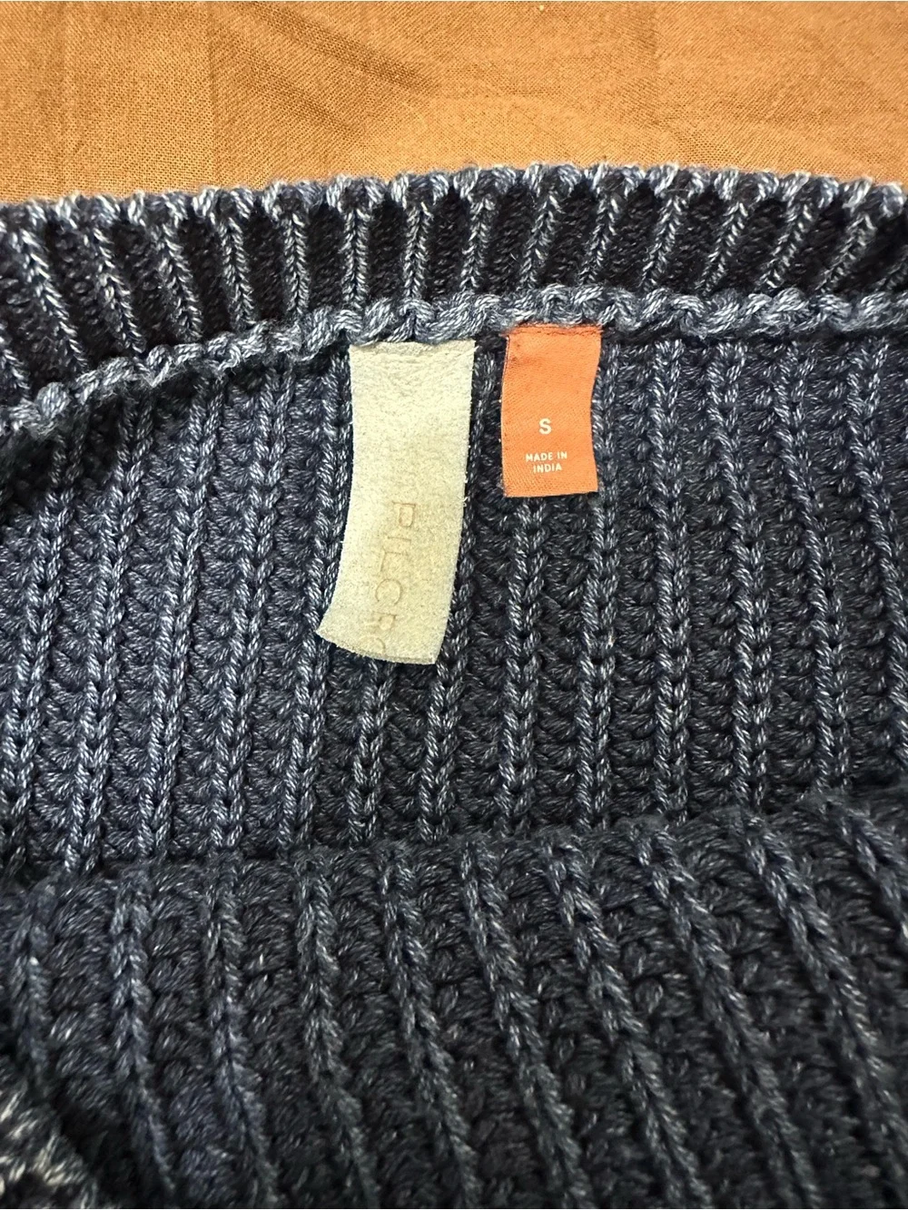 Anthropologie Womens Navy Mixed-Media Boho Pullover Sweater size small